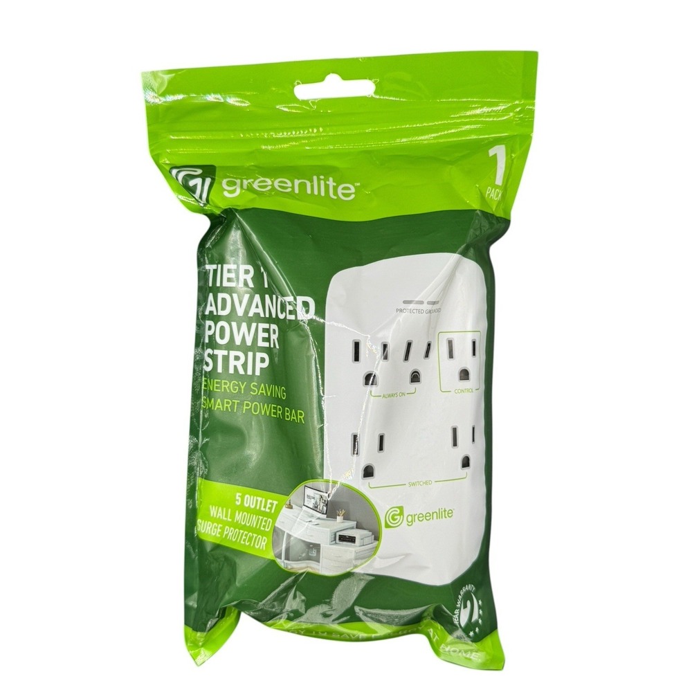 NEW‎ Greenlite 5 Outlet Advanced Power Strip Tier 1 - Energy-Saving